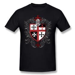 Templar T-Shirt Knights Templar Cross Shield T Shirt Funny Tee Shirt Mens Cotton Graphic Casual Short Sleeve Tshirt