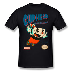 Cuphead T Shirt Super Cuphead T-Shirt Male Big Tee Shirt Short Sleeve Casual Fun 100% Cotton Graphic Tshirt