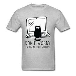 Computer Programs Cat Printed T-Shirt Tech Support 3D Funny Cats Tshirt Latest Cotton Tshirts Cat Software Programming Men